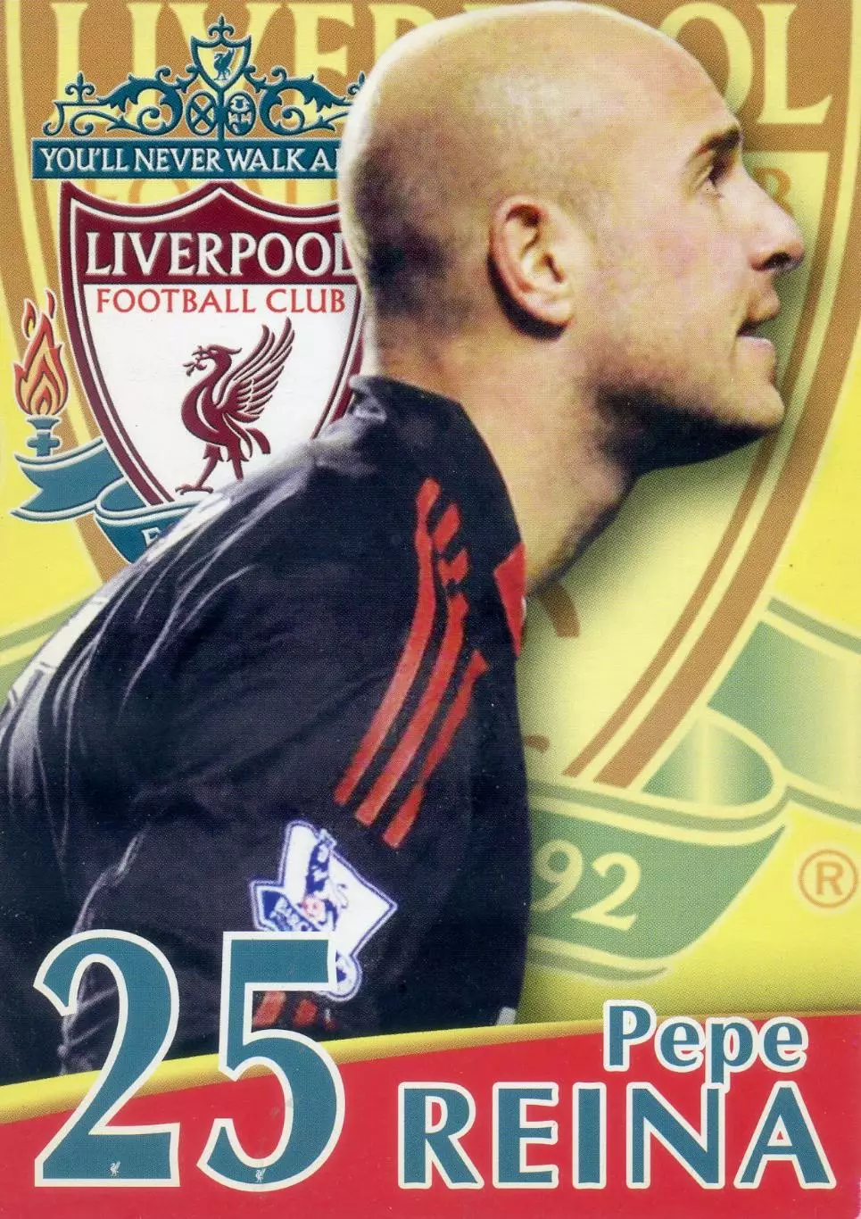 Открытка Футбол Собери Команду Ливерпуль Liverpool Англия Пепе Рейна Испания