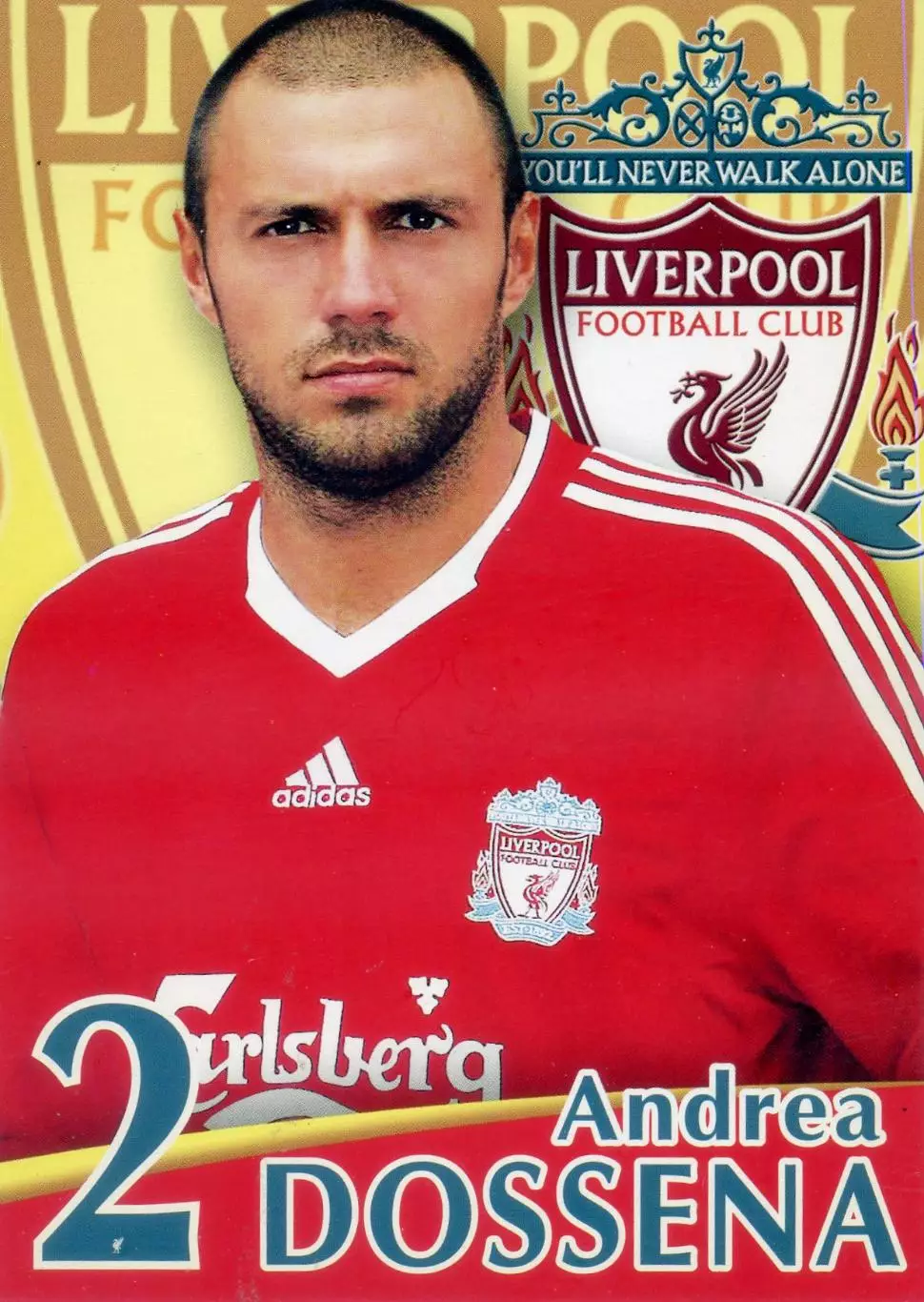 Открытка Футбол Собери Команду Ливерпуль Liverpool Англия Андреа Доссена Италия