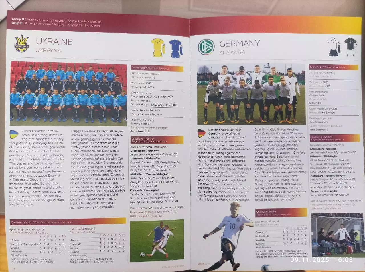 Чемпионат Европы U-17 - 2016 Азербайджан Сербия Украина Бельгия Англия Германия 1