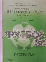 Кайрат Алма-Ата - Спартак Москва 1987г.