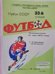 Ска Ростов - Шахтер Донецк 1974г. Кубок СССР