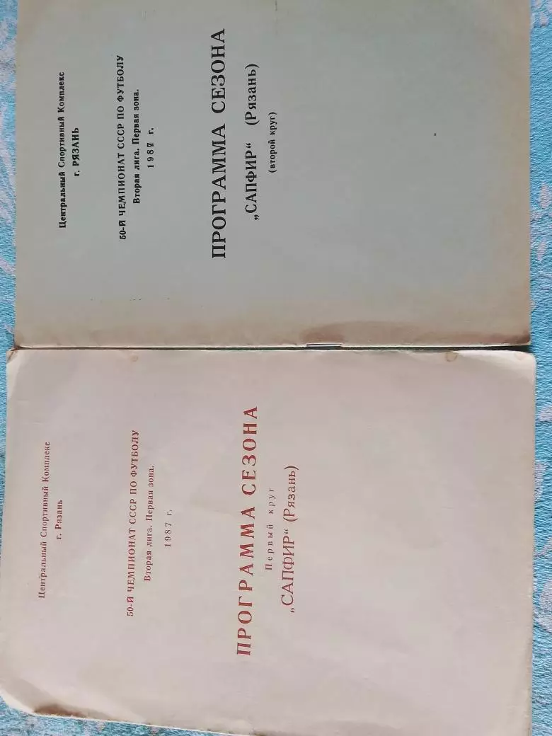 Календарь-справочник Сапфир Рязань 1 и 2 круг 1987г.