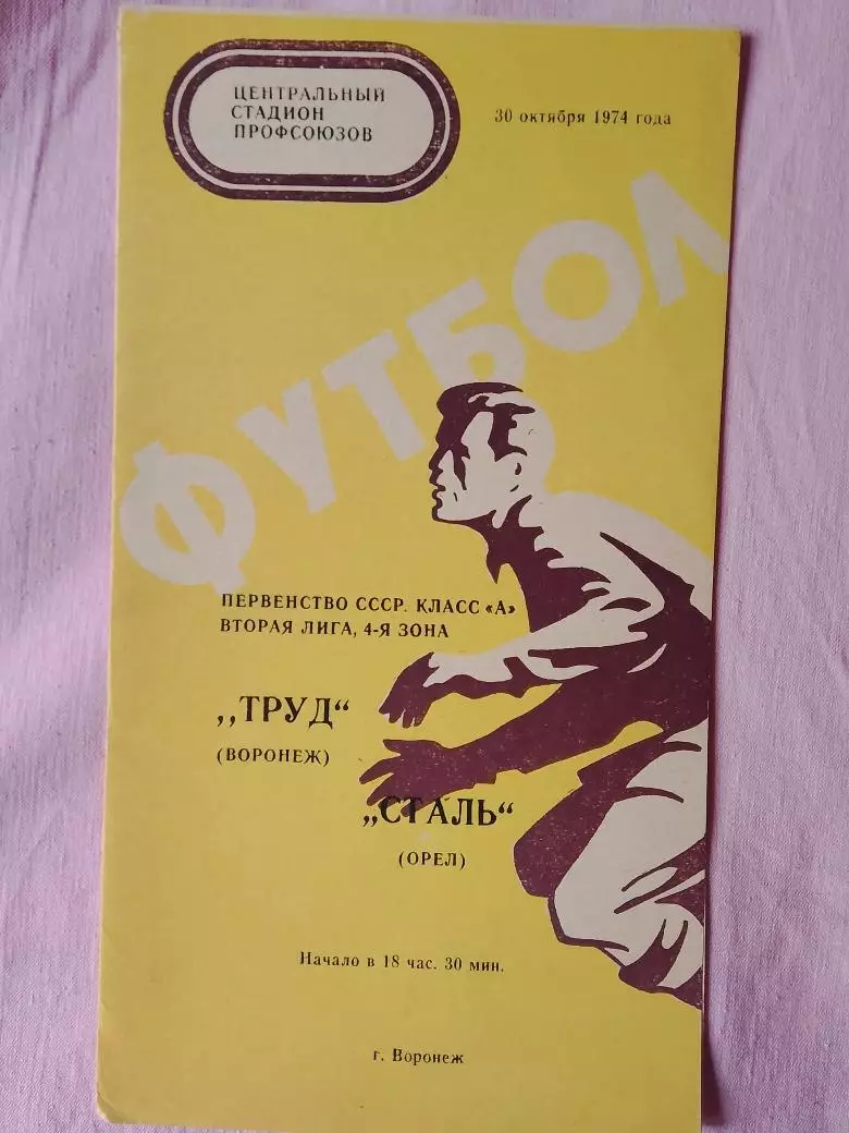 Труд Воронеж - Сталь Орел 1974г.