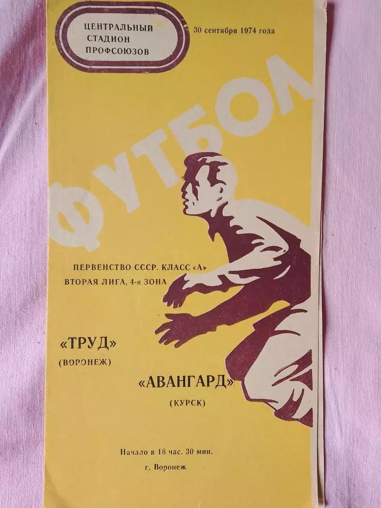 Труд Воронеж - Авангард Курск 1974г.