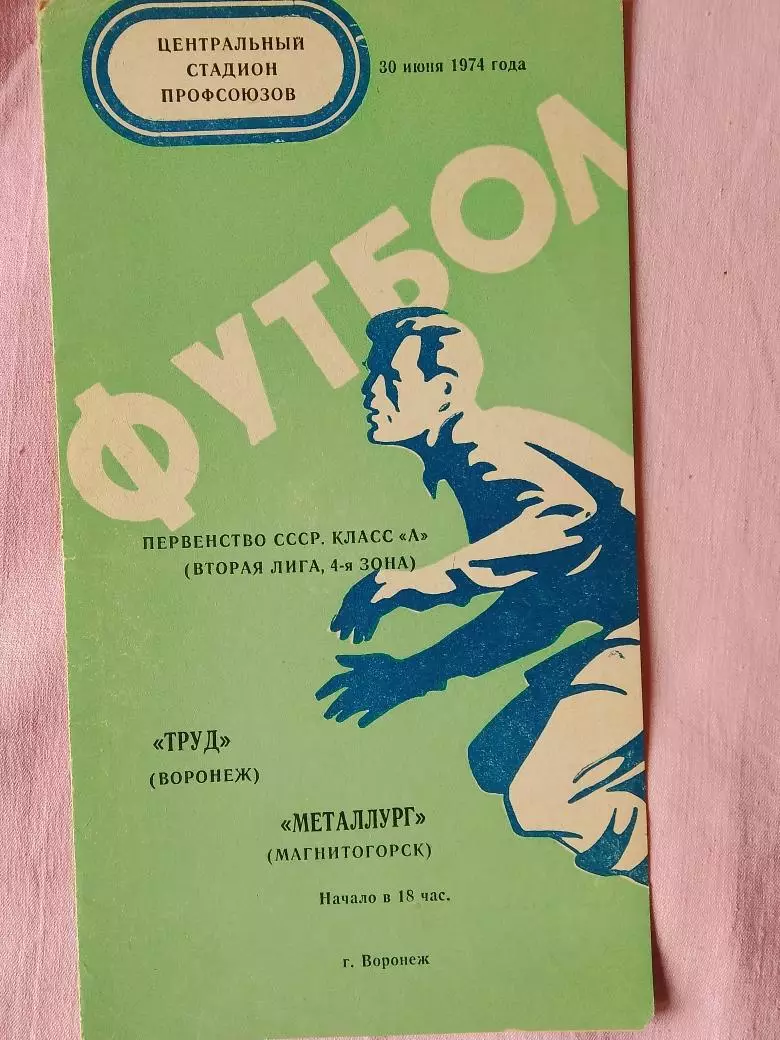 Труд Воронеж - Металлург Магнитогорск 1974г.