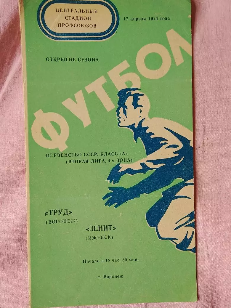 Труд Воронеж - Зенит Ижевск 1974г.