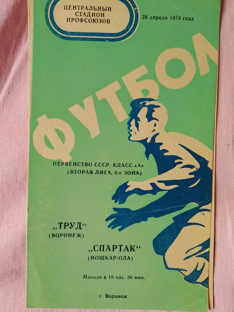 Труд Воронеж - Спартак Йошкар-Ола 1974г.