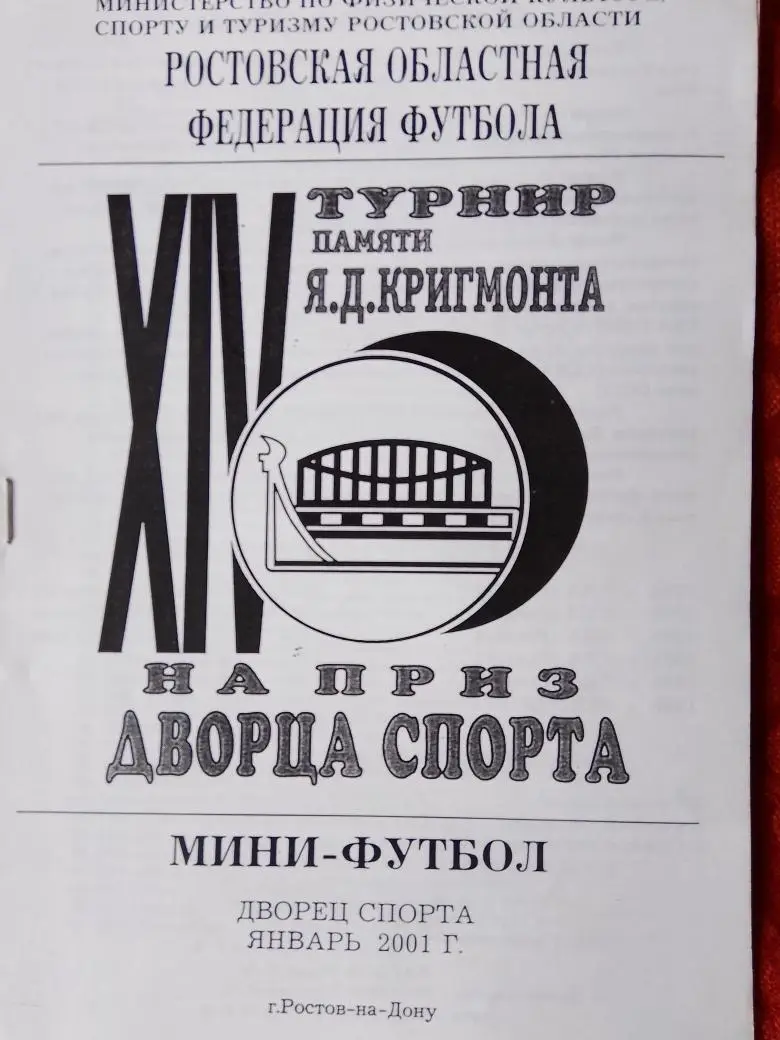 Мини-футбол Турнир памяти Я. Кригмонта 8с. 2001г. Ростов-на-дону