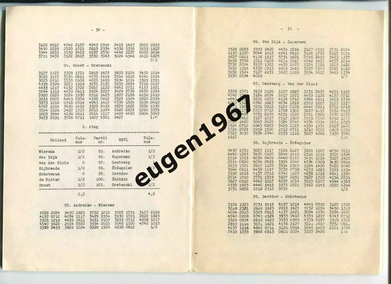 СССР - Нидерланды - 1971 шашки Таллинн сборник партий 1