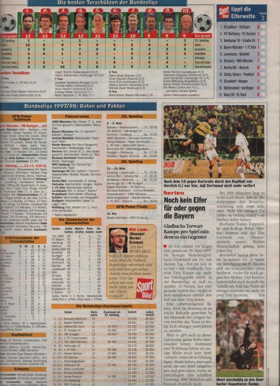 журнал Sport Bild (Спортивная картина) Германия 1998г. №9 1