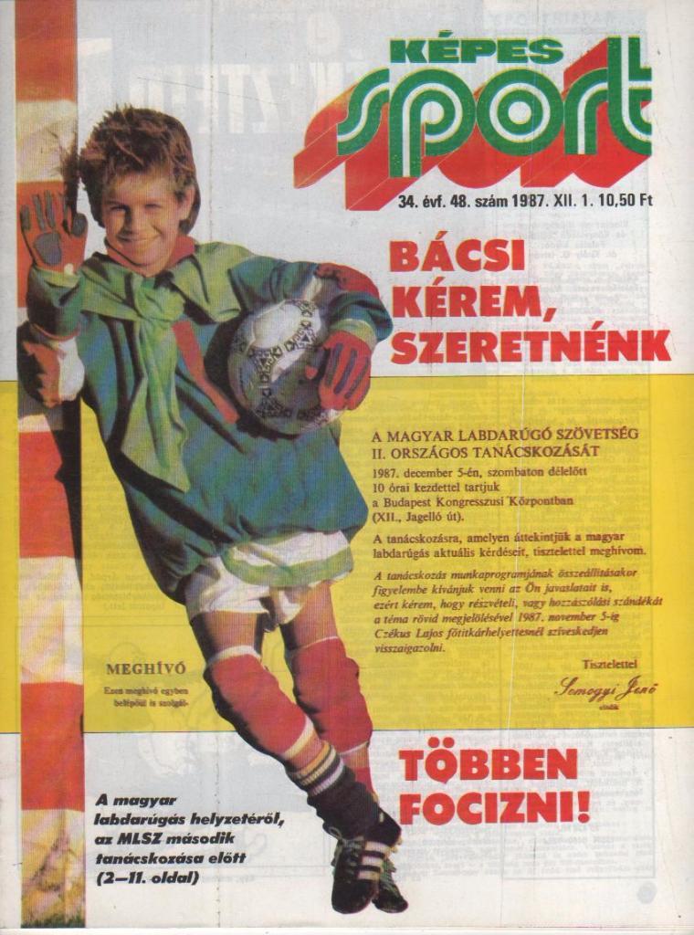 журнал Кепеш спорт Венгрия 1987г. №48