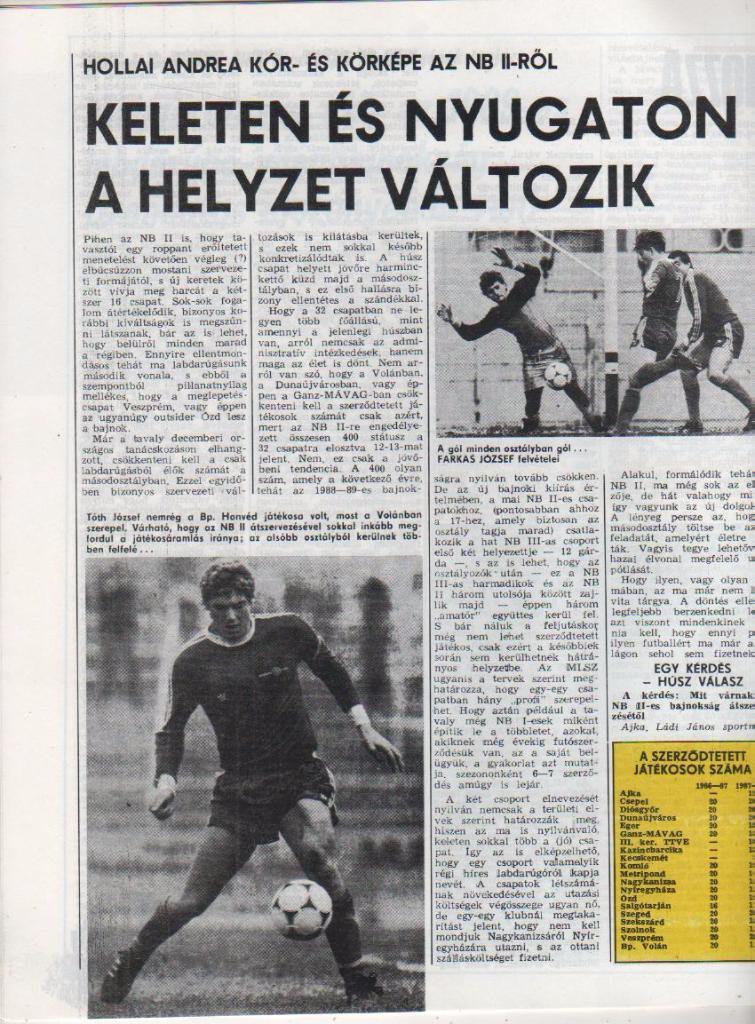 журнал Кепеш спорт Венгрия 1987г. №48 2