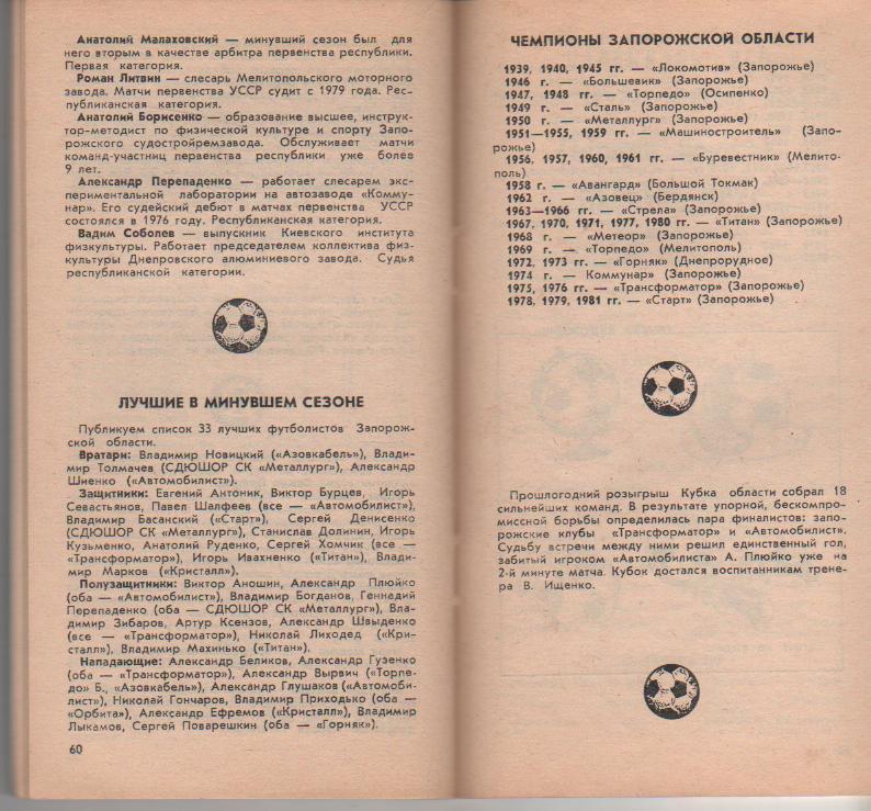 к/c футбол г.Запорожье 1982г. 3