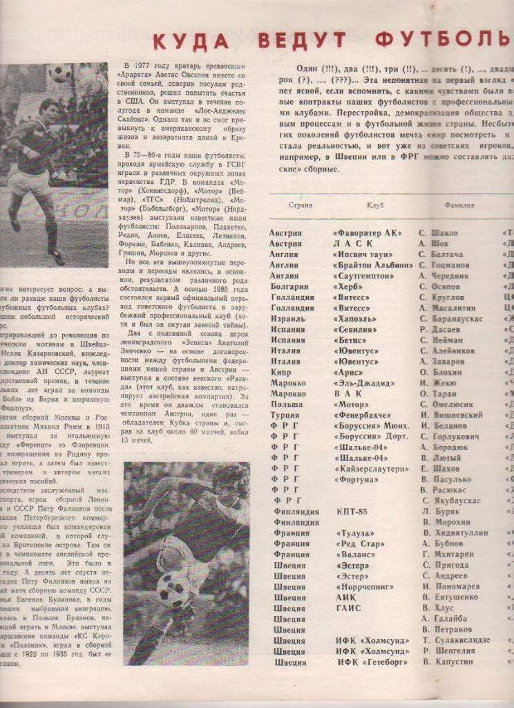 буклет футбол Конкурент КЛФ г.Днепропетровск 1990г. март 1
