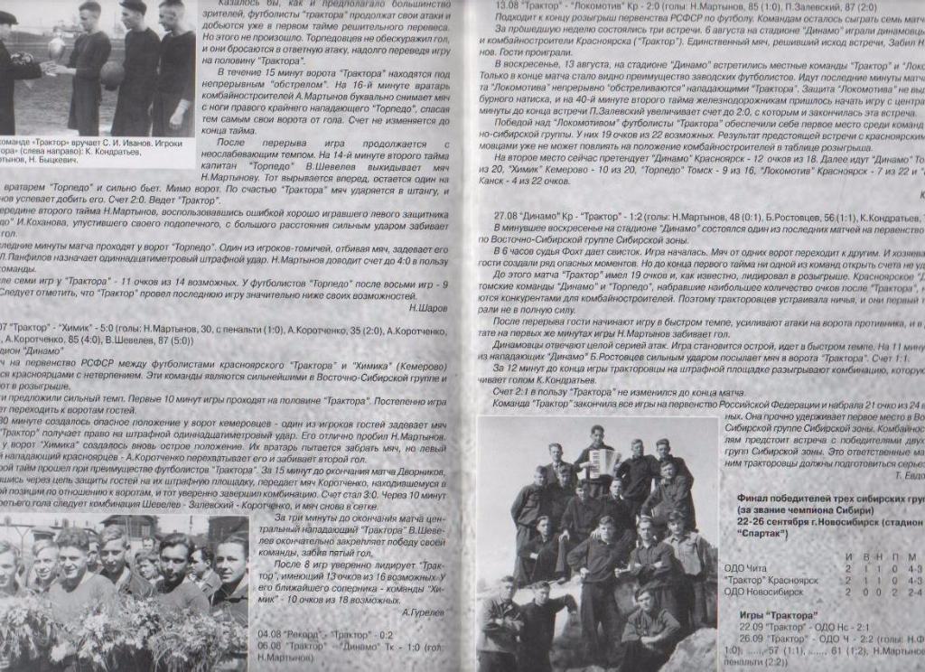 книга - фотоальбом Трактор Крас: звезды красноярского футбола Э.Драган 2003г. 1