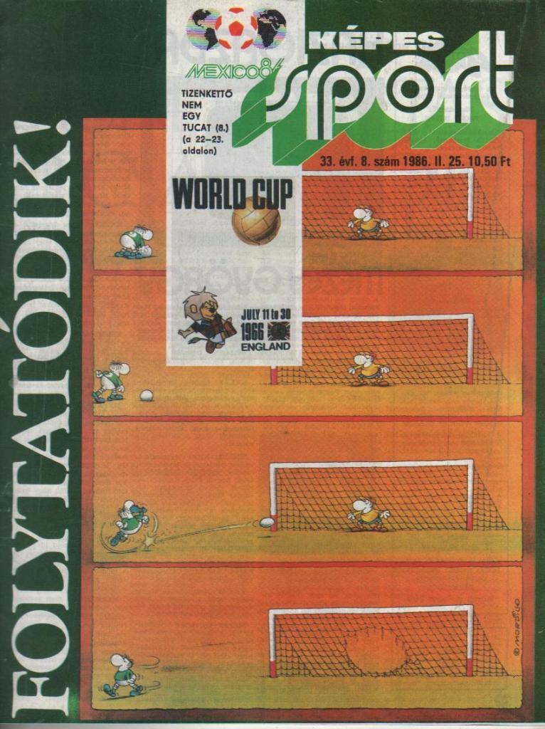 журнал Кепеш спорт г.Будапешт, Венгрия 1986г. №8
