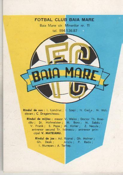 открытка футбол ФК Байя Маре г.Байя Маре, Румыния 1948г. цветная 1