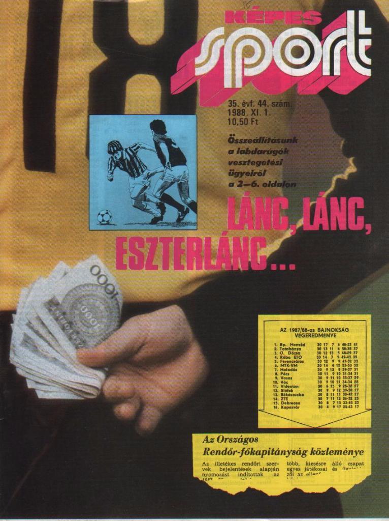 журнал Кепеш спорт г.Будапешт, Венгрия 1988г. №44