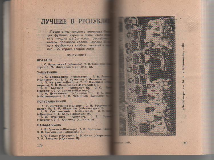 к/с футбол г.Одесса 1984г. 1