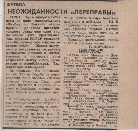 статьи футбол №338 всесоюзный турнир Переправа г.Сочи 1983г.