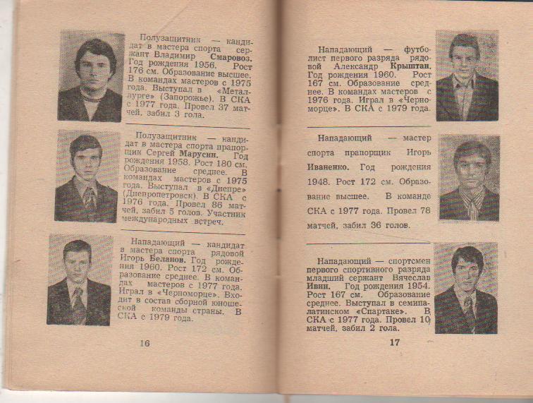 к/с футбол СКА г.Одесса 1979г. 1