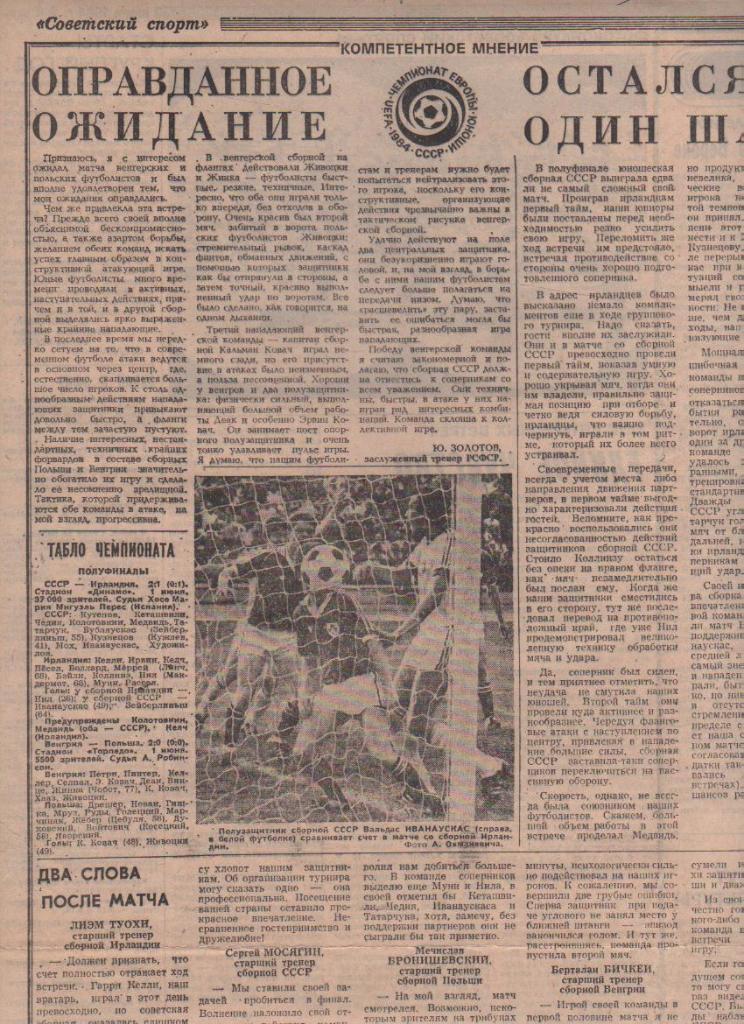 стать футбол №190 отчеты о матчах чемпионата Европы юноши УЕФА г.Москва 1984г.