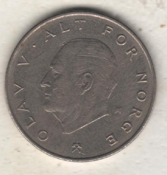 монеты 1 крона Норвегия 1987г. (не чищеная) не магнитится 1