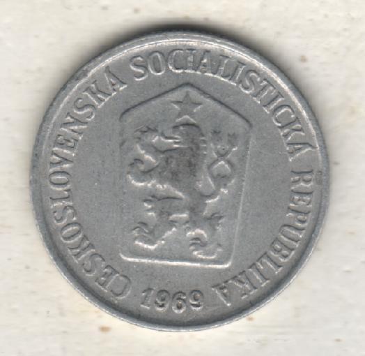 монеты 10 геллеров Чехословакия 1969г. (не чищеная) не магнитится 1
