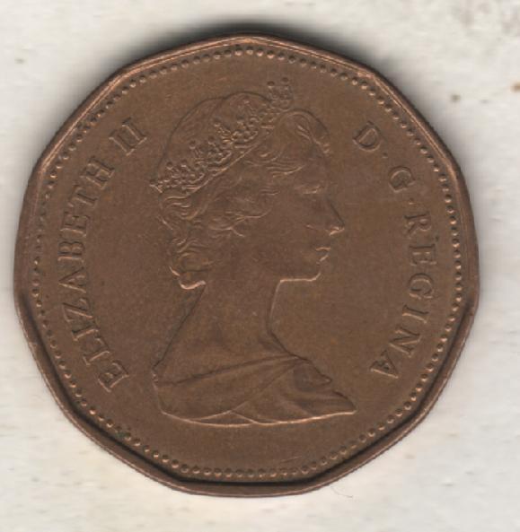 монеты 1 доллар Канада Утка 1989г. (не чищеная) магнитится 1
