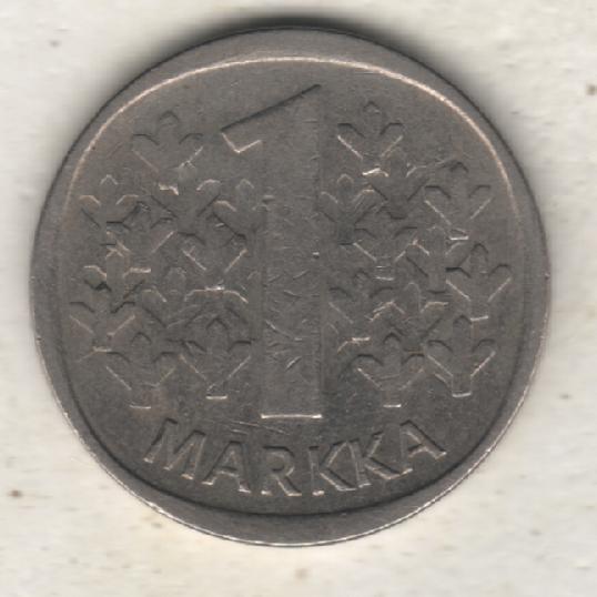монеты 1 марка Финляндия 1972г. (не чищеная) магнитится