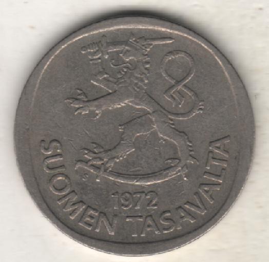 монеты 1 марка Финляндия 1972г. (не чищеная) магнитится 1
