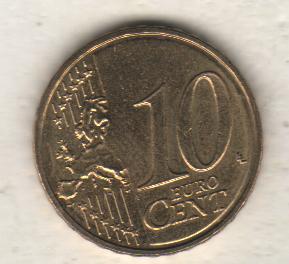монеты 10 евро цент Люксембург 2007г. (не чищеная) магнитится