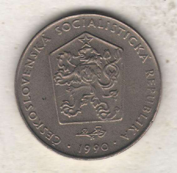 монеты 2 кроны Чехословакия 1990г. (не чищеная) не магнитится 1