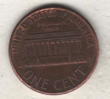 монеты 1 цент США 1992г. (не чищеная) не магнитится