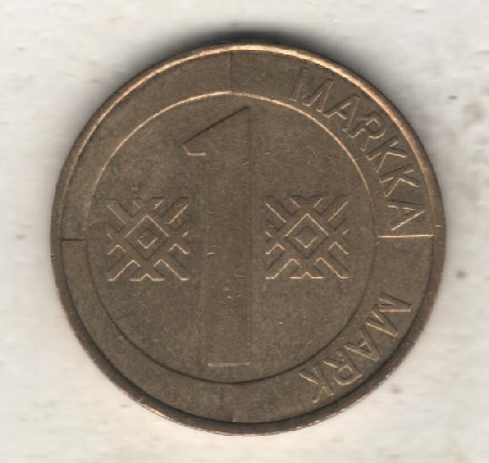 монеты 1 марка Финляндия 1998г. (не чищеная) не магнитится