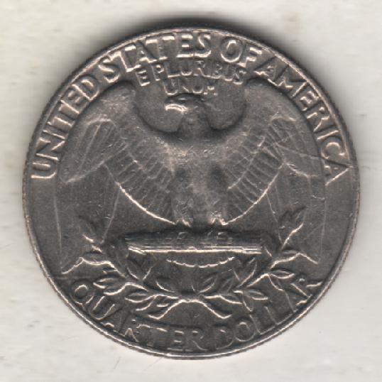 монеты 25 центов (квотер) США 1974г. (не чищеная) не магнитится