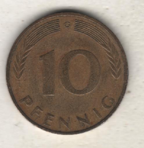 монеты 10 пфеннинг ФРГ 1971г. (не чищеная) магнитится