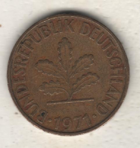 монеты 10 пфеннинг ФРГ 1971г. (не чищеная) магнитится 1