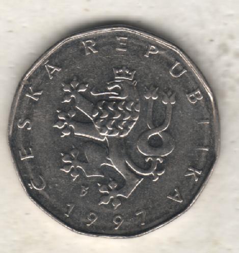 монеты 2 кроны Чехословакия 1997г. (не чищеная) магнитится 1