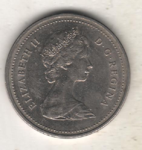 монеты 5 центов Канада 1986г. (не чищеная) не магнитится 1