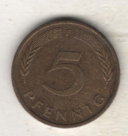 монеты 5 пфеннинг ФРГ 1978г. (не чищеная) магнитится