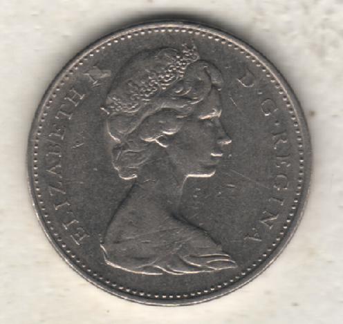 монеты 5 центов Канада 1976г. (не чищеная) магнитится 1