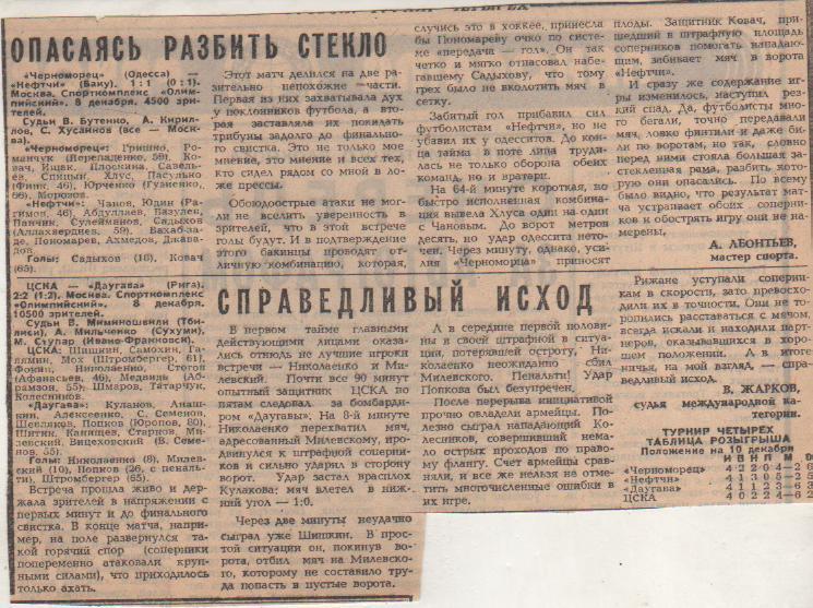 стать футбол №360 отчеты о матчах ЦСКА Москва - Даугава Рига 1985г.