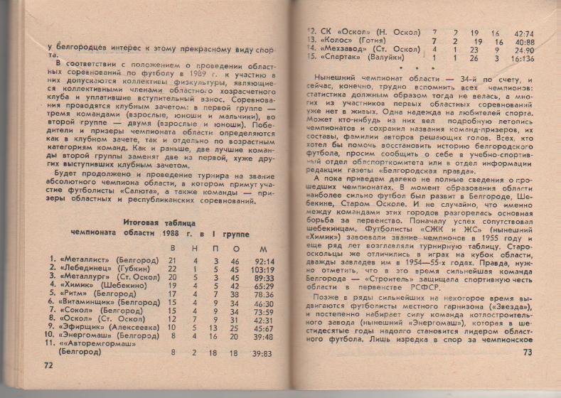 к/c футбол г.Белгород 1989г. 3