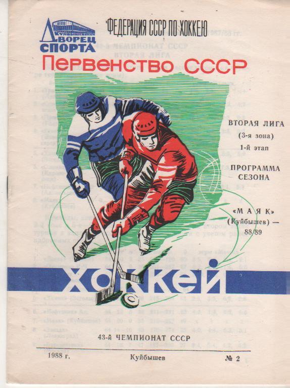 к/c хоккей с шайбой г.Куйбышев 1988г. 1-й этап