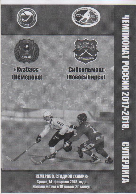 пр-ка хоккей с мячом Кузбасс Кемерово - Сибсельмаш Новосибирск 2018г.