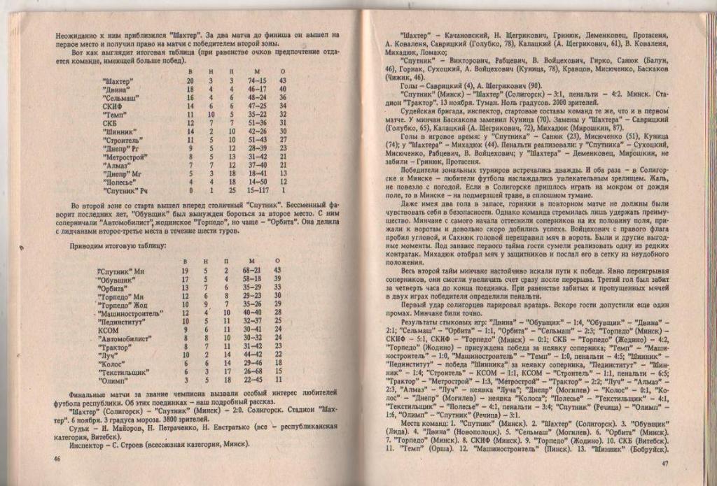 к/c футбол г.Минск 1989г. 2