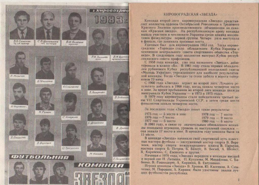к/c футбол г.Кировоград 1983г. 1