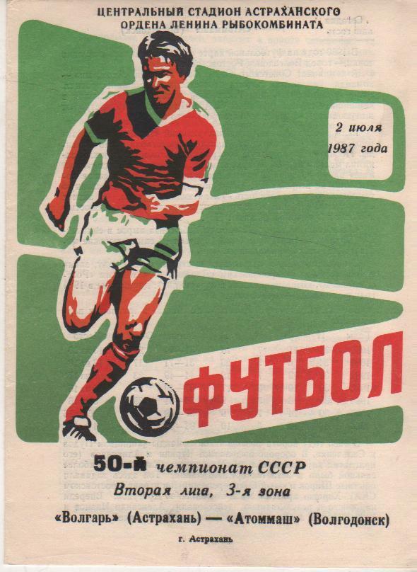 пр-ка футбол Волгарь Астрахань - Аттомаш Волгодонск 1987г.