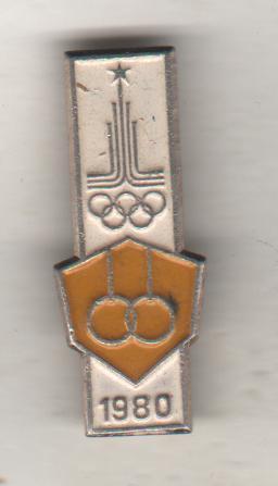 значoк гимнастика кольца эмблема XXII летние олимпийские игры г.Москва 1980г.